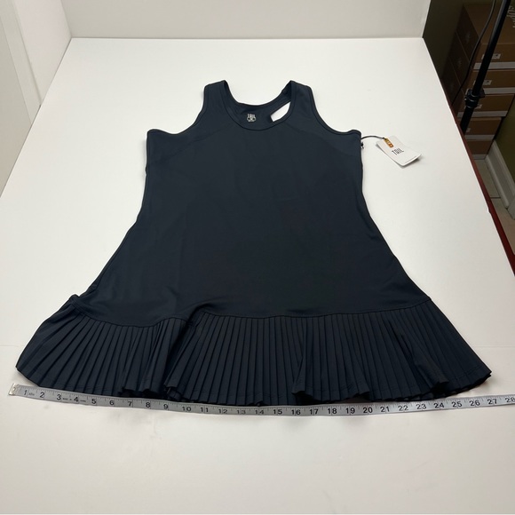 Tail Womens Coletta Dress Racerback Pleated Hem Size Medium Black Athletic NEW - Picture 9 of 13